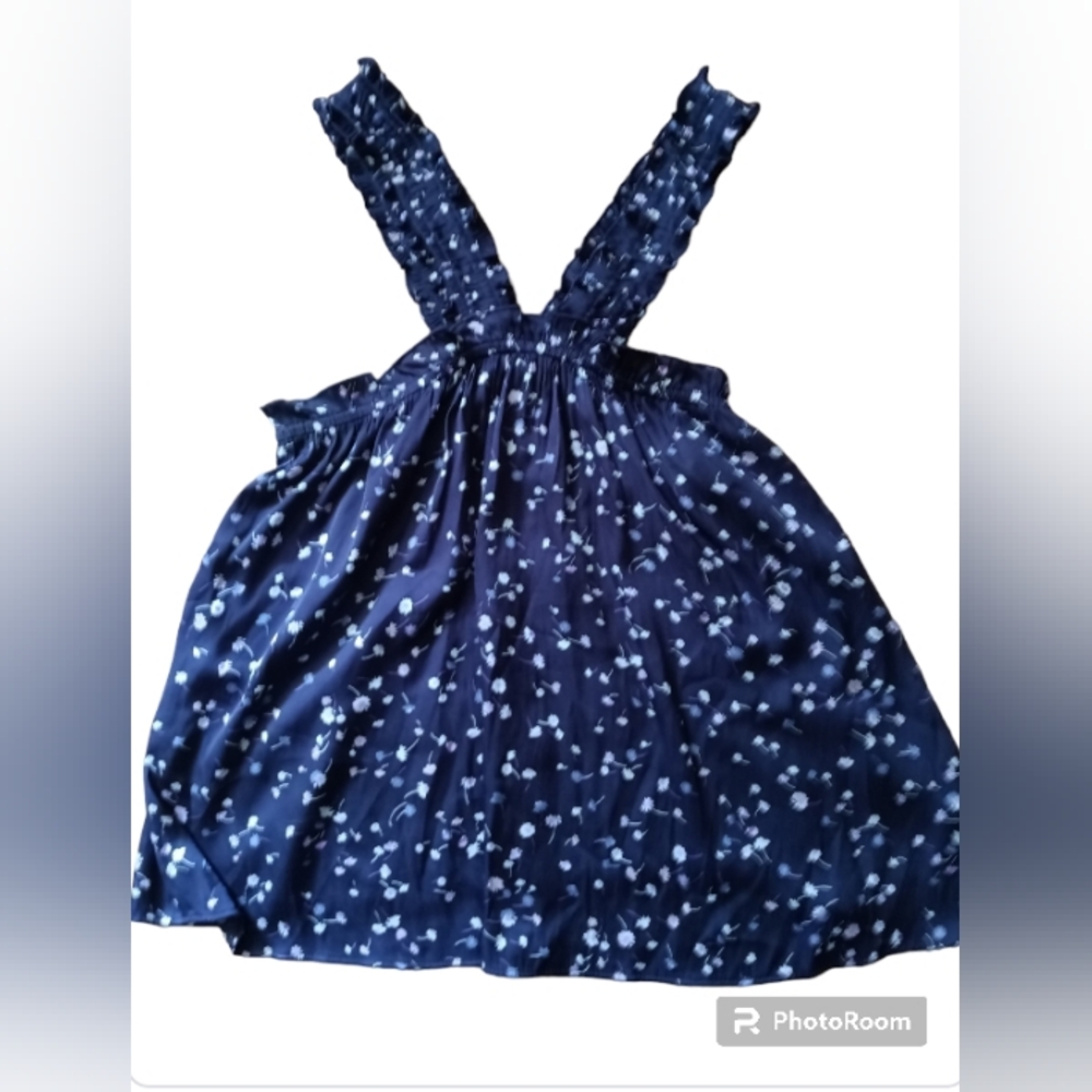 Express Floral Print Tank Blouse with Ruffles